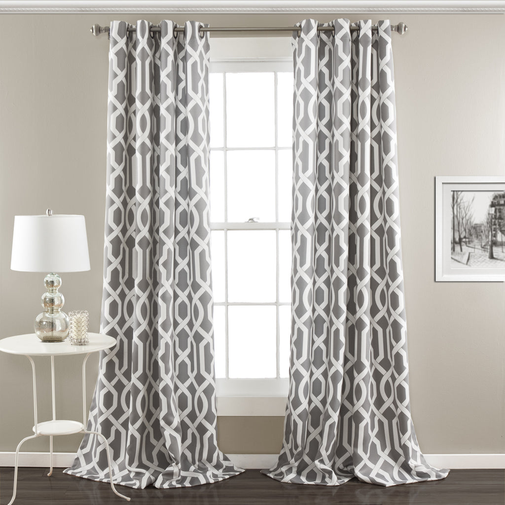 Edward Trellis Room Darkening Window Curtain Set