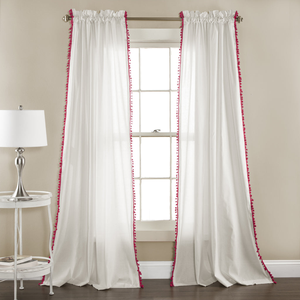 Linen Pom Pom Window Curtains