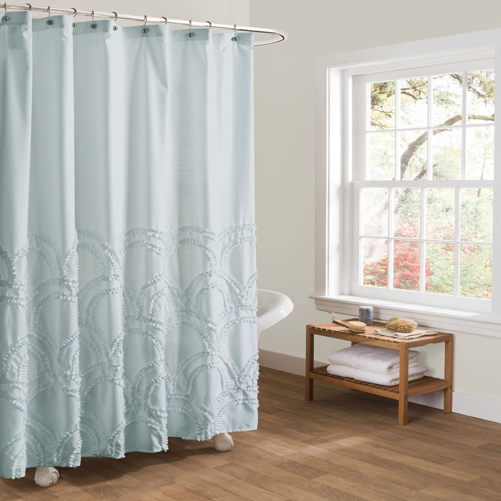 Esme Spa Blue Shower Curtain