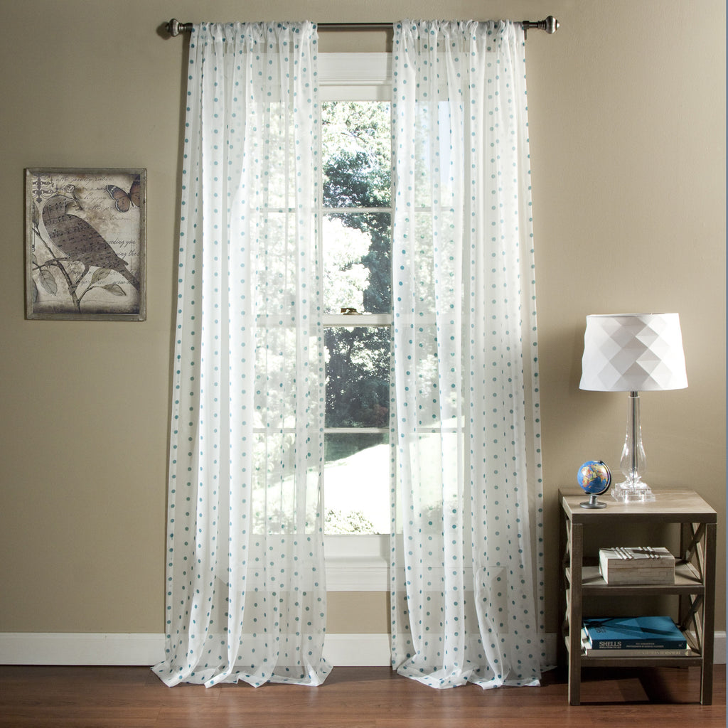 Polka Dot Sheer Window Curtain (Pair)