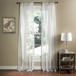 Polka Dot Sheer Window Curtain (Pair)