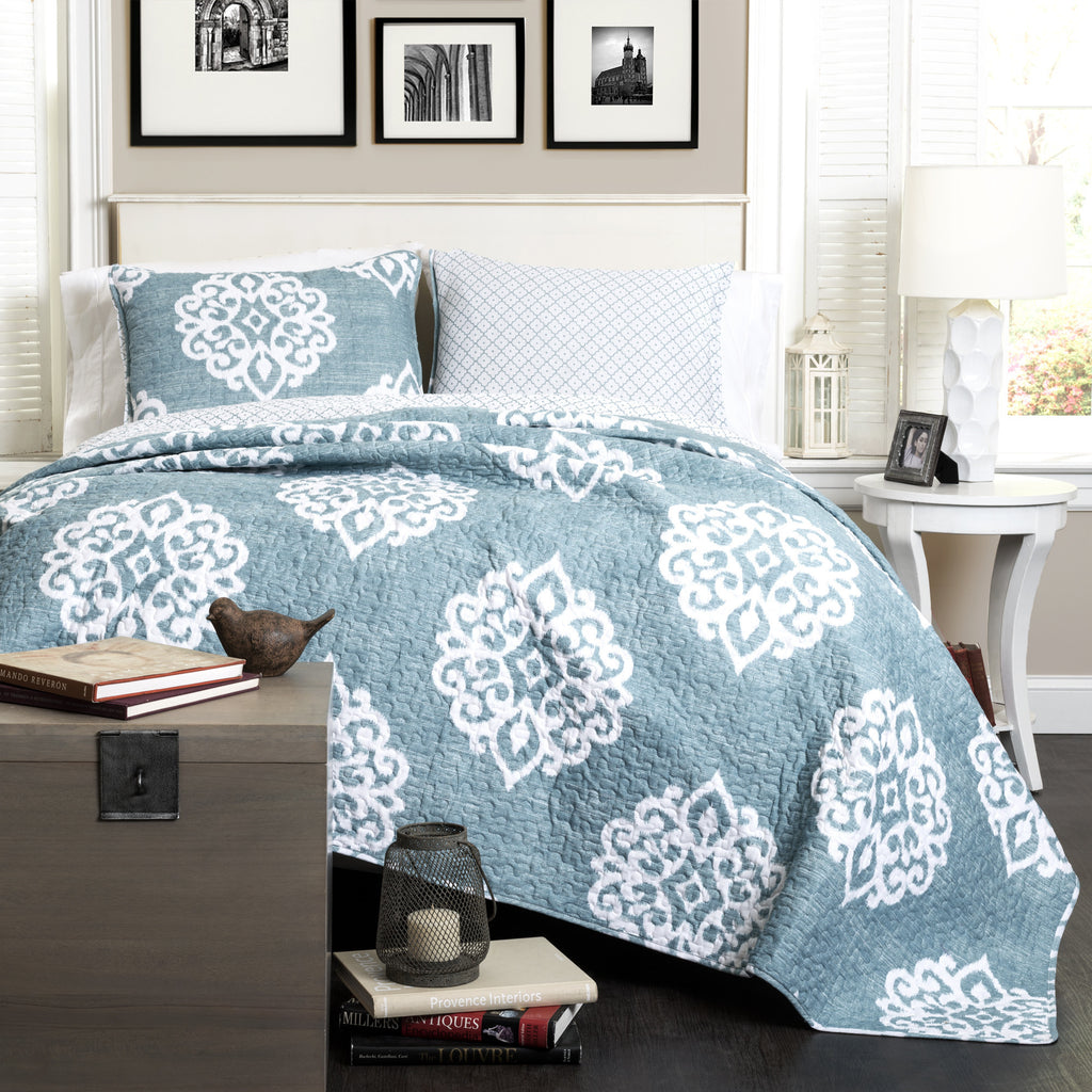 Sophie 3Pc Blue Quilt Full/Queen