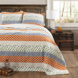 Franny Quilt Orange 3 Piece Set