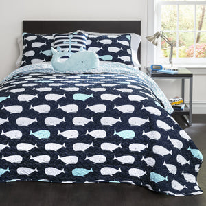 Whale Quilt 4 Piece Set Twin